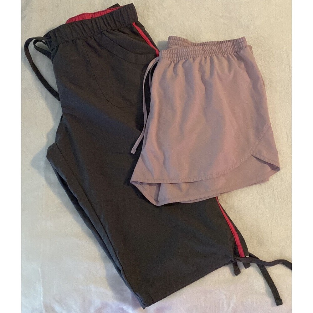 2 Women's Athletic Apparel XL Tek Gear Gray Capri Pants Old Navy Active Wear